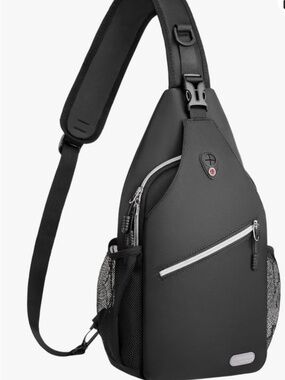 Mosiso Unisex Sling Backpack Black